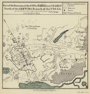 Partie des vestiges de la ville de Sarai près de Tzarev au nord de la branche Akhtuba de la Volga